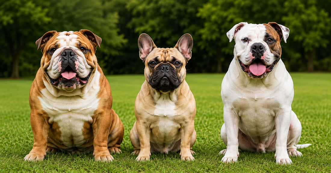 English Bulldog vs French Bulldog vs American Bulldog